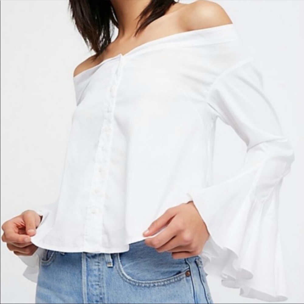 FREE PEOPLE NWT March to the beat off shoulder top